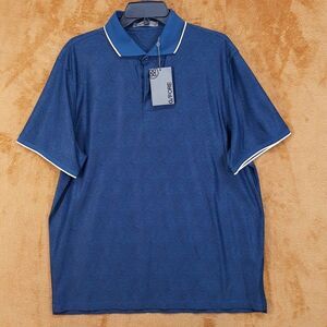 G/FORE G4 Polo Shirt Mens XL Blue Fingerprint Tech Pique Performance $110